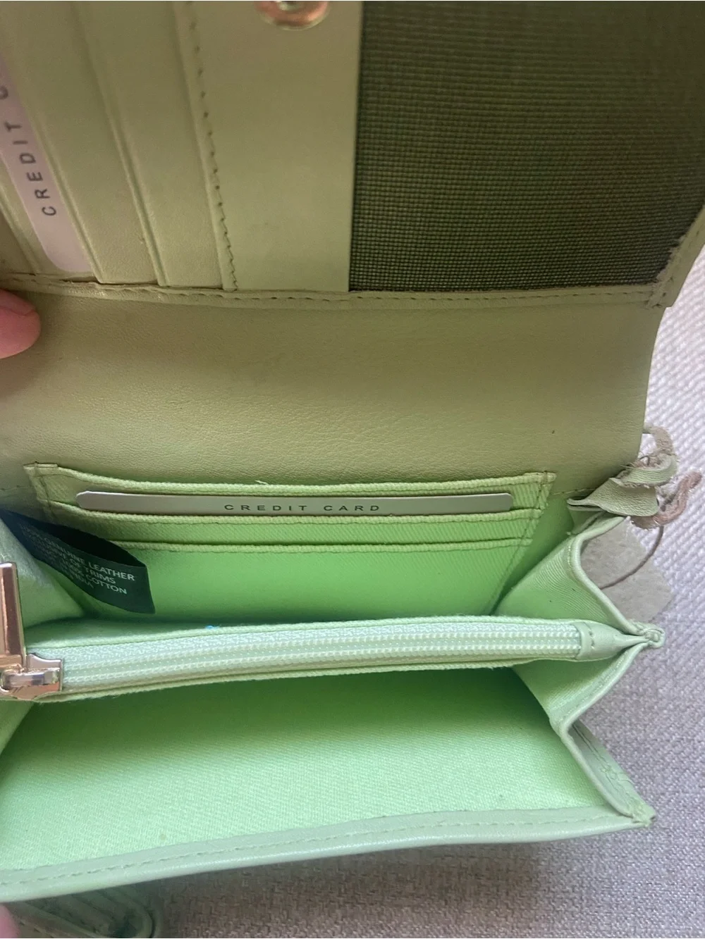 New Genuine Leather Women's Wallet in Light Green